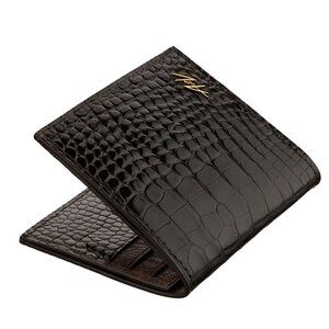 Luxury Alligator Leather Wallet – Handmade Slim Minimalist Classic Brown Wallet